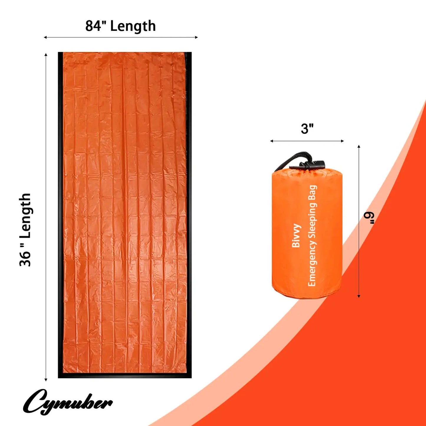 2 Pack Emergency Sleeping Bag Survival Shelter Polyethylene Blanket