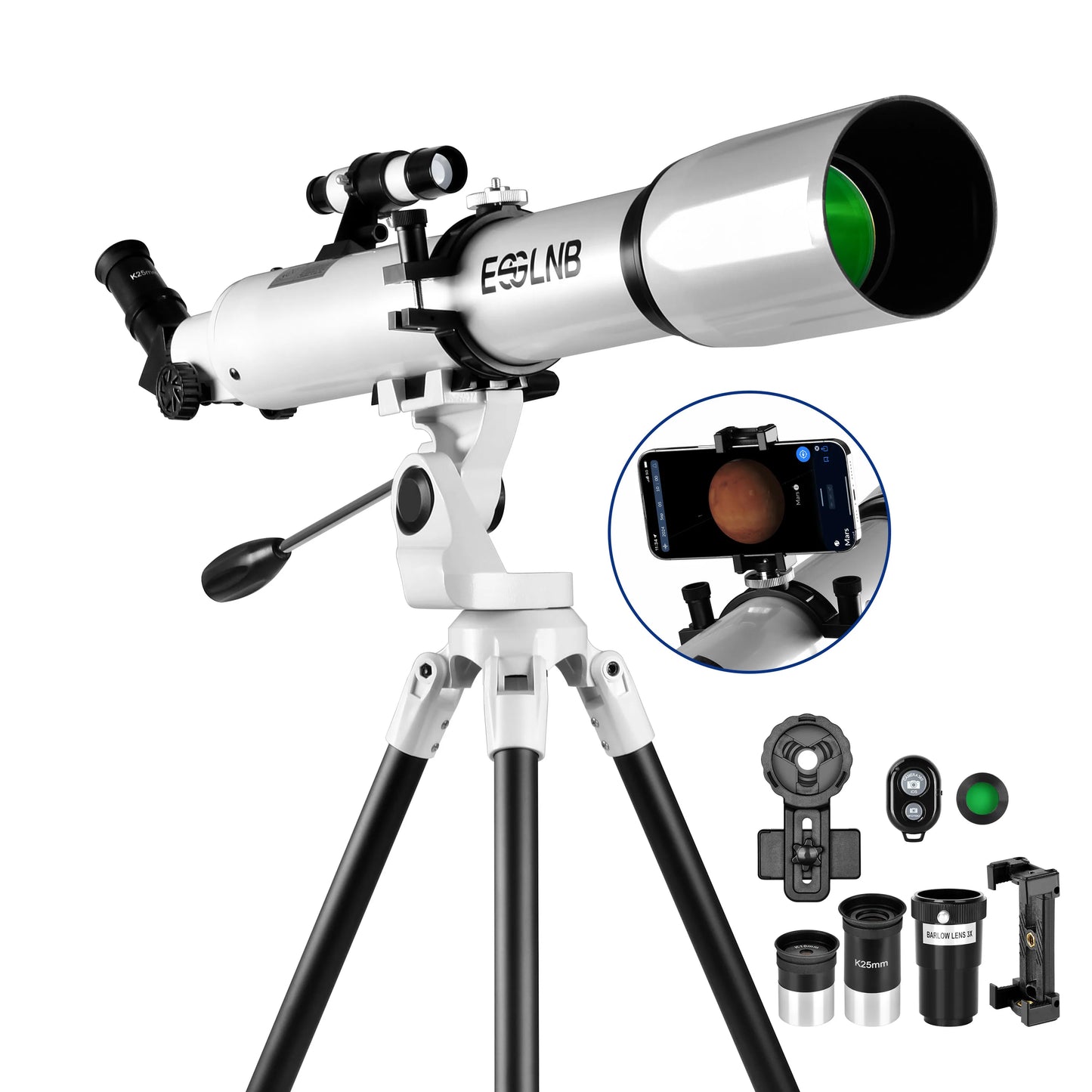 Monocular Astronomy Telescope With Phone Adapter And Wireless Remote