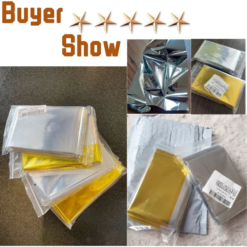 Emergency Thermal Poncho Blanket Water Resistant Windproof Sunshade For Camping