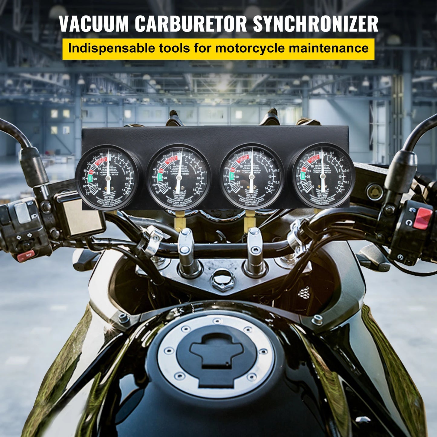 SucceBuy Carburetor Synchronizer Tool 4Gauge Vacuum Balancer Kit