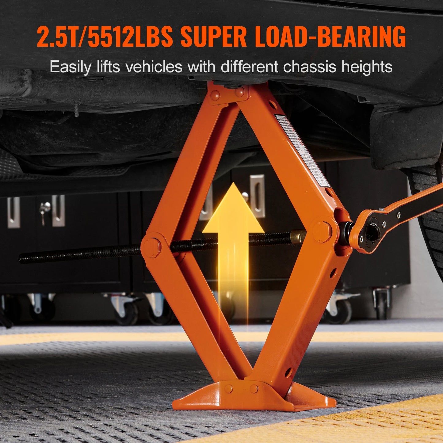 SucceBuy 2.5 Ton Scissor Car Jack Portable Lifting Tire Jack