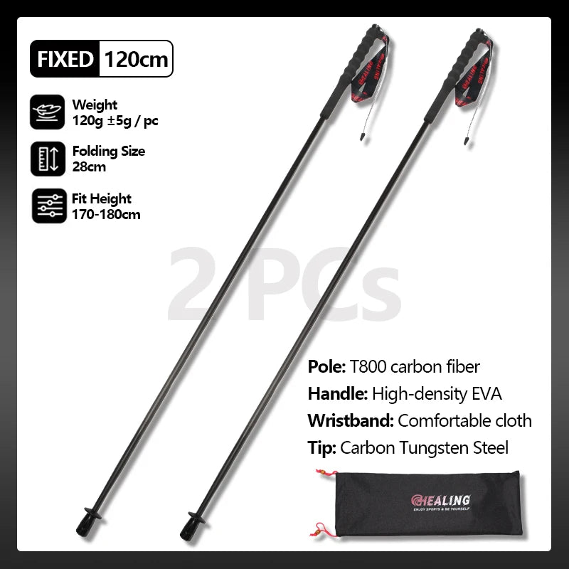 Okhealing Trekking Poles Carbon Fiber Ultralight Two Piece