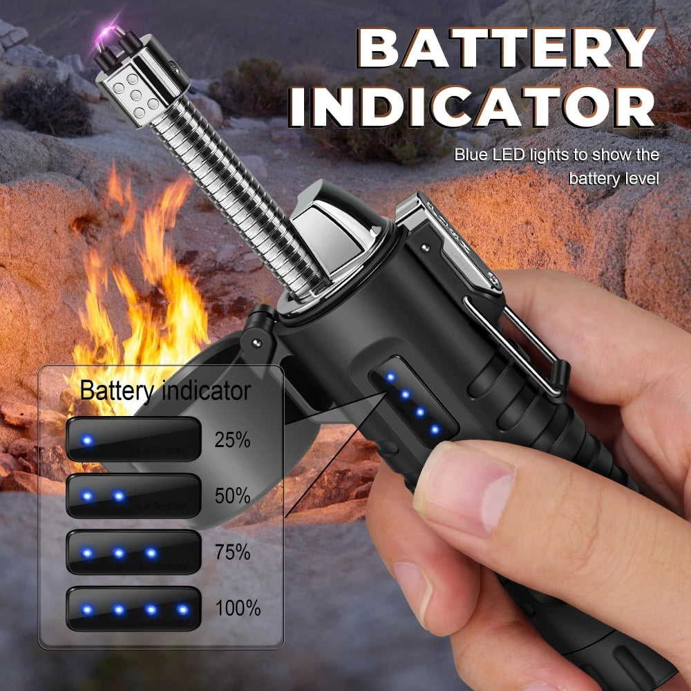 Outdoor Camping Pulse Plasma Arc Lighter Telescopic Rotatable 360 Degree