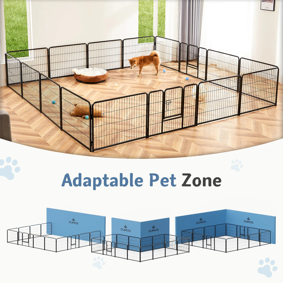 JHK Foldable Metal Dog Playpen And Outdoor Pet Exercise Fence