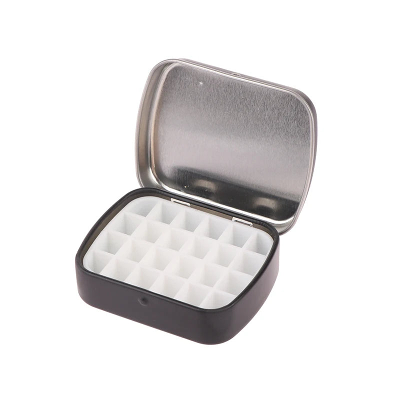 Portable Empty Watercolor Tin Box 12/24 Grids Mini Watercolor Paint Palette Travel Painting Paint Tray Art Supplies