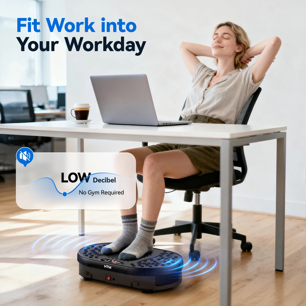 HTM Vibration Plate Fitness Trainer for Full Body Home Workouts