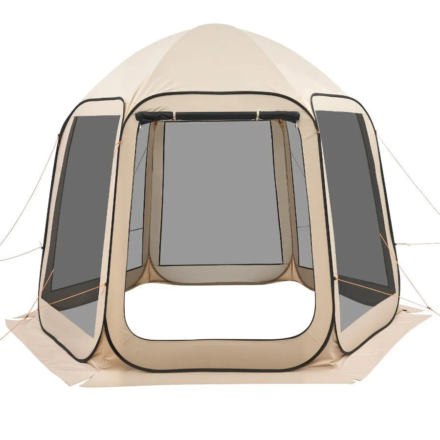 Screen House Tent Pop Up Canopy With Netting Sides Aluminum Frame