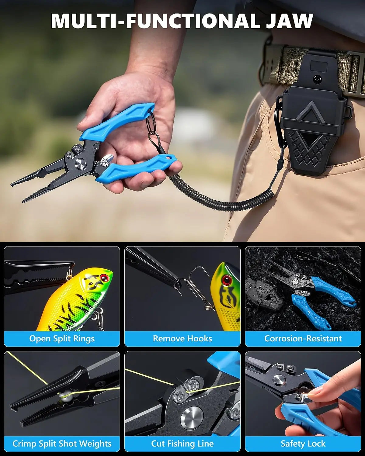 Multi Functional Fishing Tool Set With Pliers Fillet Knife