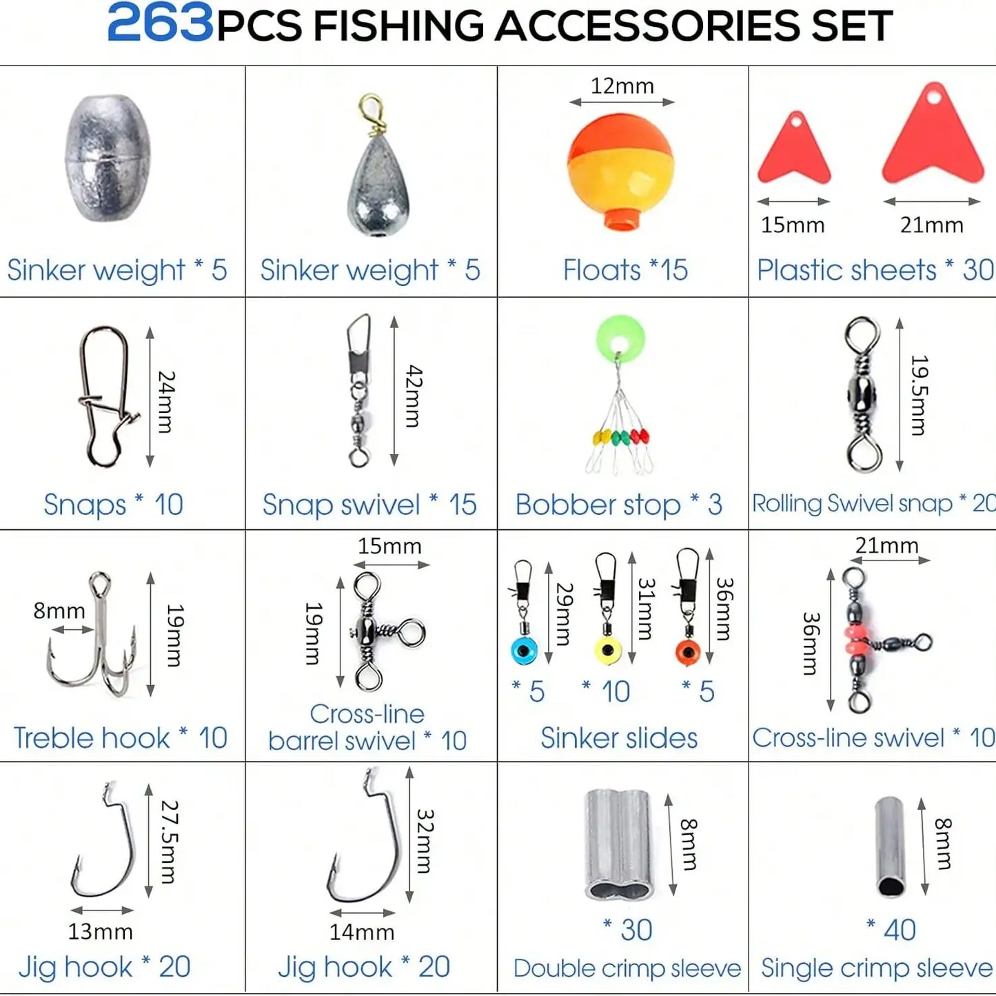 264Pcs Ultimate Lure Fishing Tackle Set Portable Kit With Crank Hooks