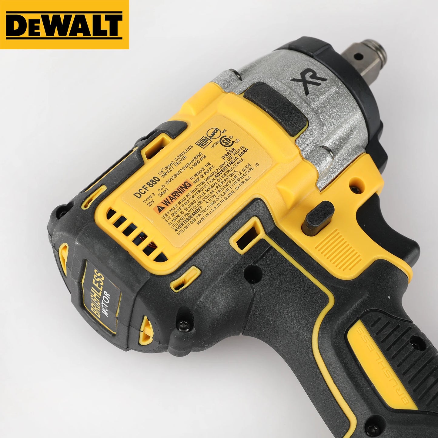 DeWalt DCF880 20V Max XR Brushless Cordless Impact Wrench, 205Nm Torque Multifunctional Portable Tool for Auto Repair