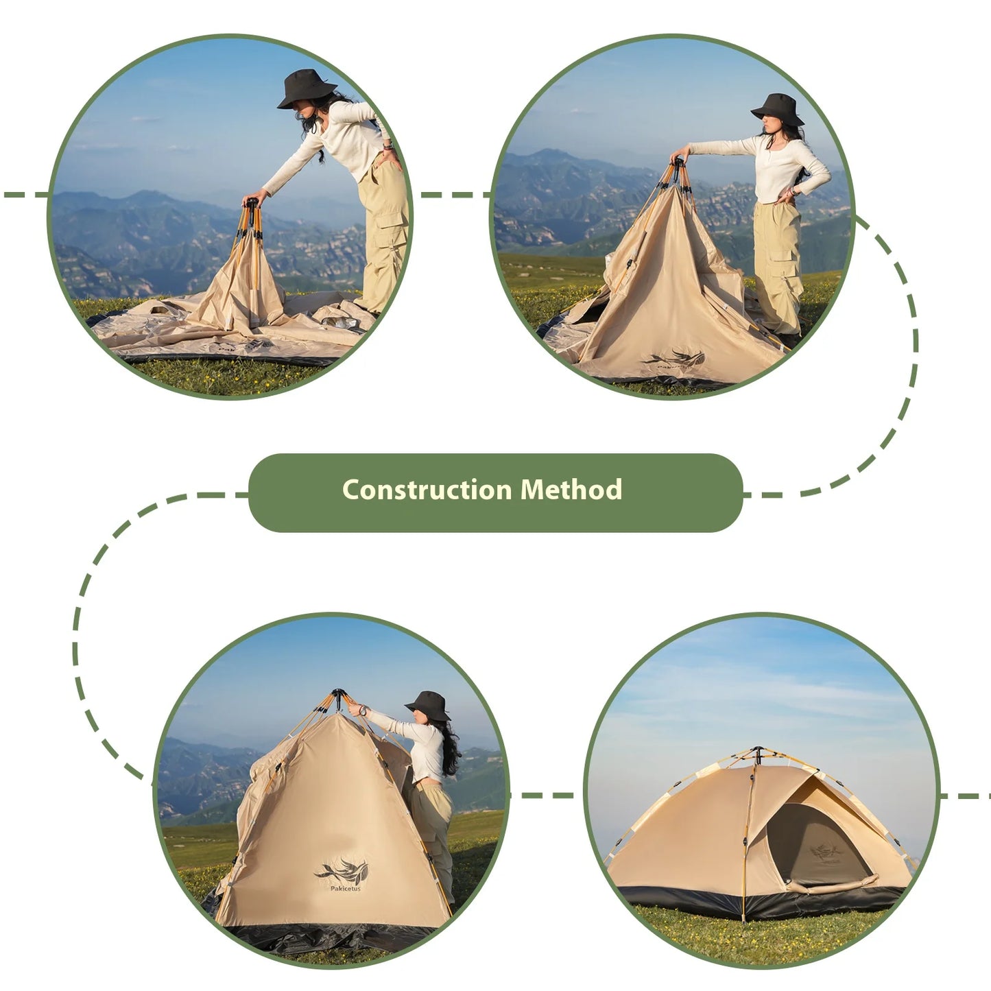 Pakicetus Instant Golden Tent Portable Beach Camping Shelter