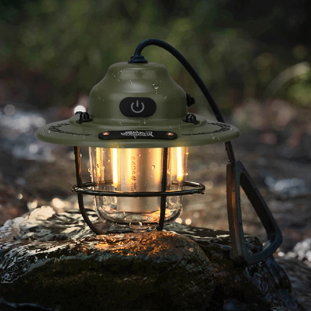 LED Camping Lantern Dimmable Emergency Lamp Type C Charging IPX4 4 Modes