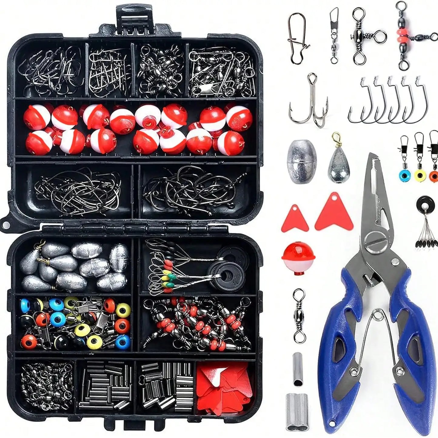 264Pcs Ultimate Lure Fishing Tackle Set Portable Kit With Crank Hooks