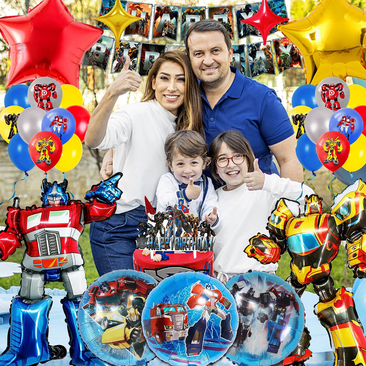 Hasbro Transformers Birthday Party Decorations Set With Balloons And Banner