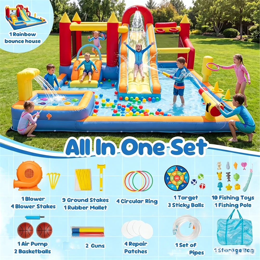 Inflatable Bounce House for Kids With Heavy Duty Blower Included