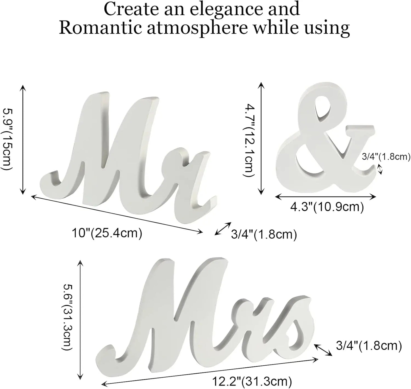 TWISTER.CK Mr and Mrs Wooden Wedding Sign for Tables