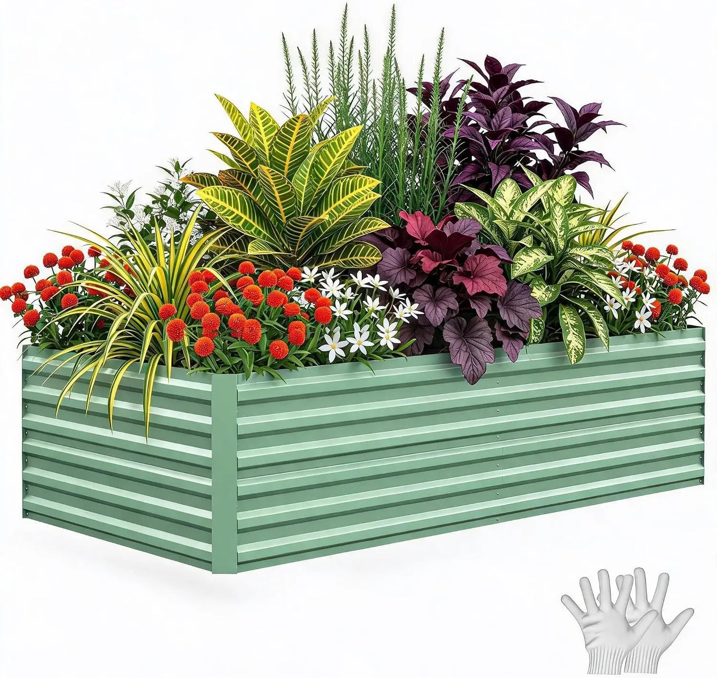 HiMISS Heavy Duty Galvanized Raised Garden Bed Planter