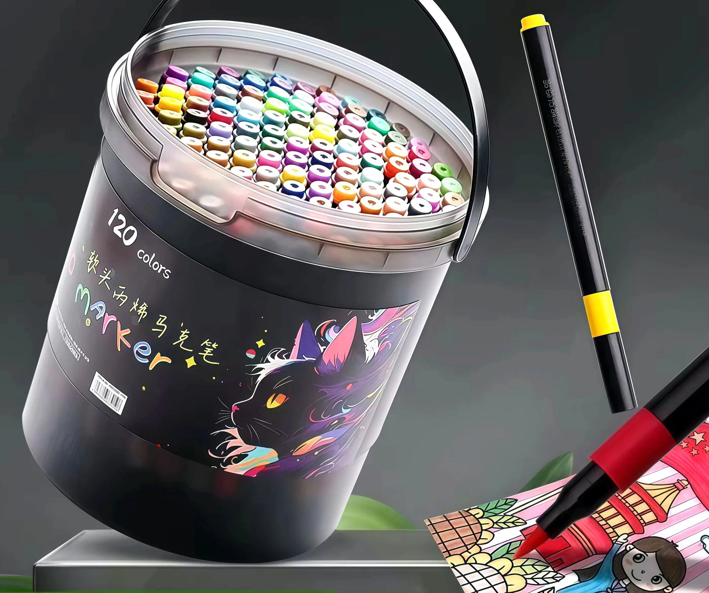 24/36/48/60/80/120 Colors Soft Head Acrylic Marker Pen Set Waterproof High Coverage Paint Markers For Student Art Class Drawing