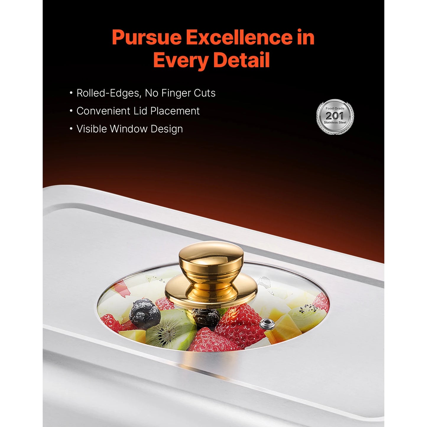 SucceBuy Chafing Dish Buffet Set Stainless Steel With 4 Pans