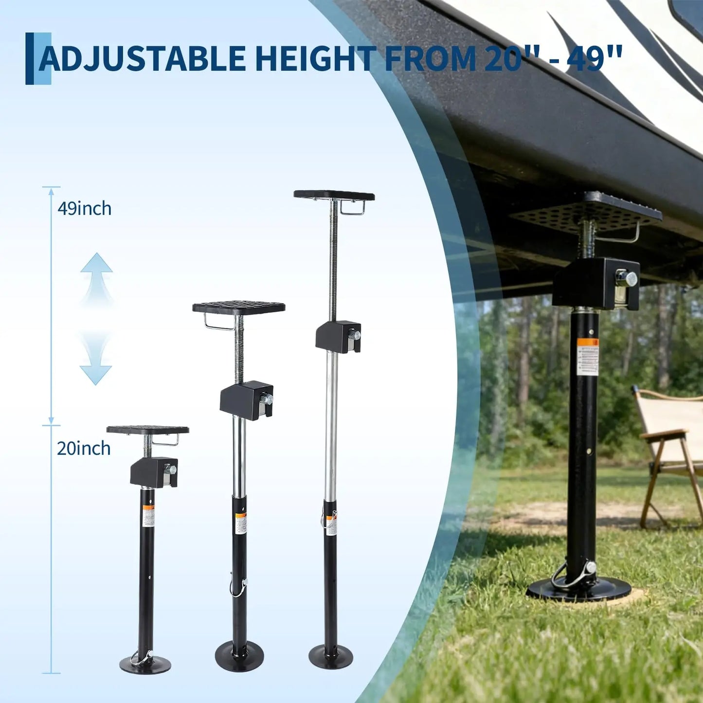 RV Slide Out Stabilizer Jacks 20,000 Lbs Quick Lift Adjustable 4 Pack