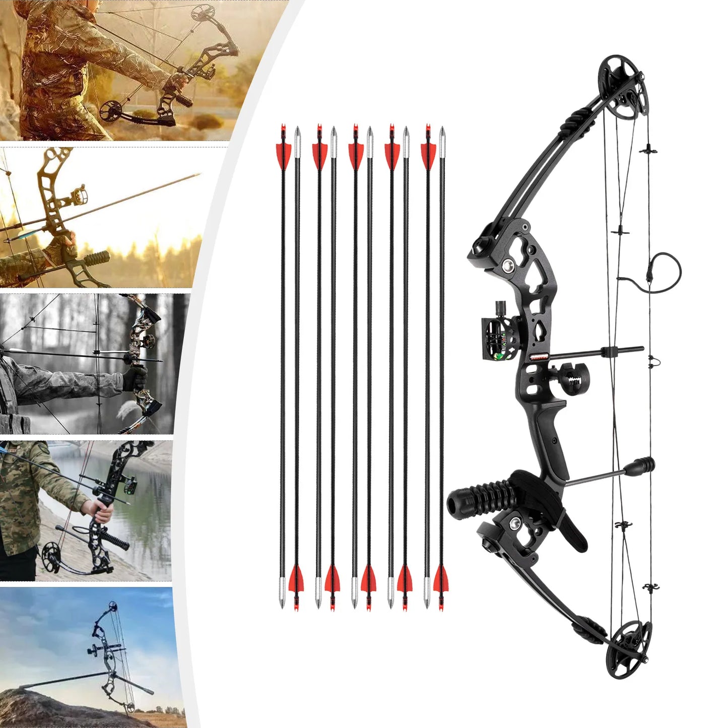 Compound Bow Set Right Hand Adults 30 55lb Draw Weight