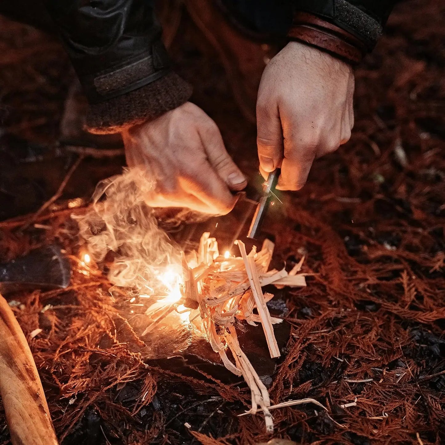 Iron Magnesium Fire Starter Kit 4 Piece Camping Survival