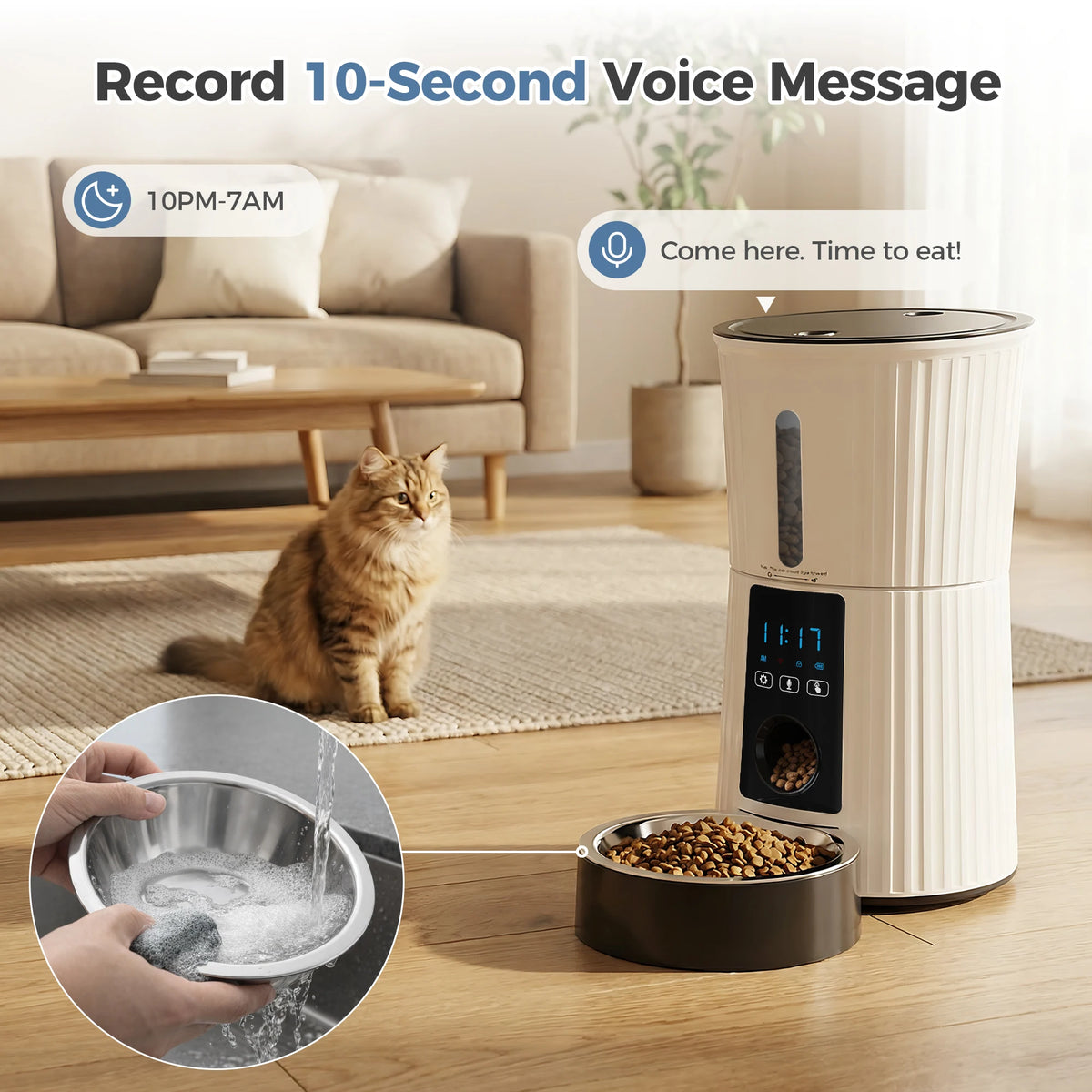 JHK Automatic WiFi Cat Feeder With App Control Timer