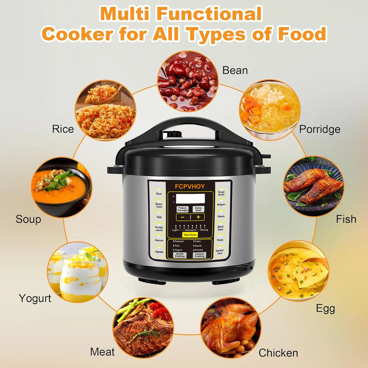 Electric Pressure Cooker Multi Cooker With Stainless Steel Liner