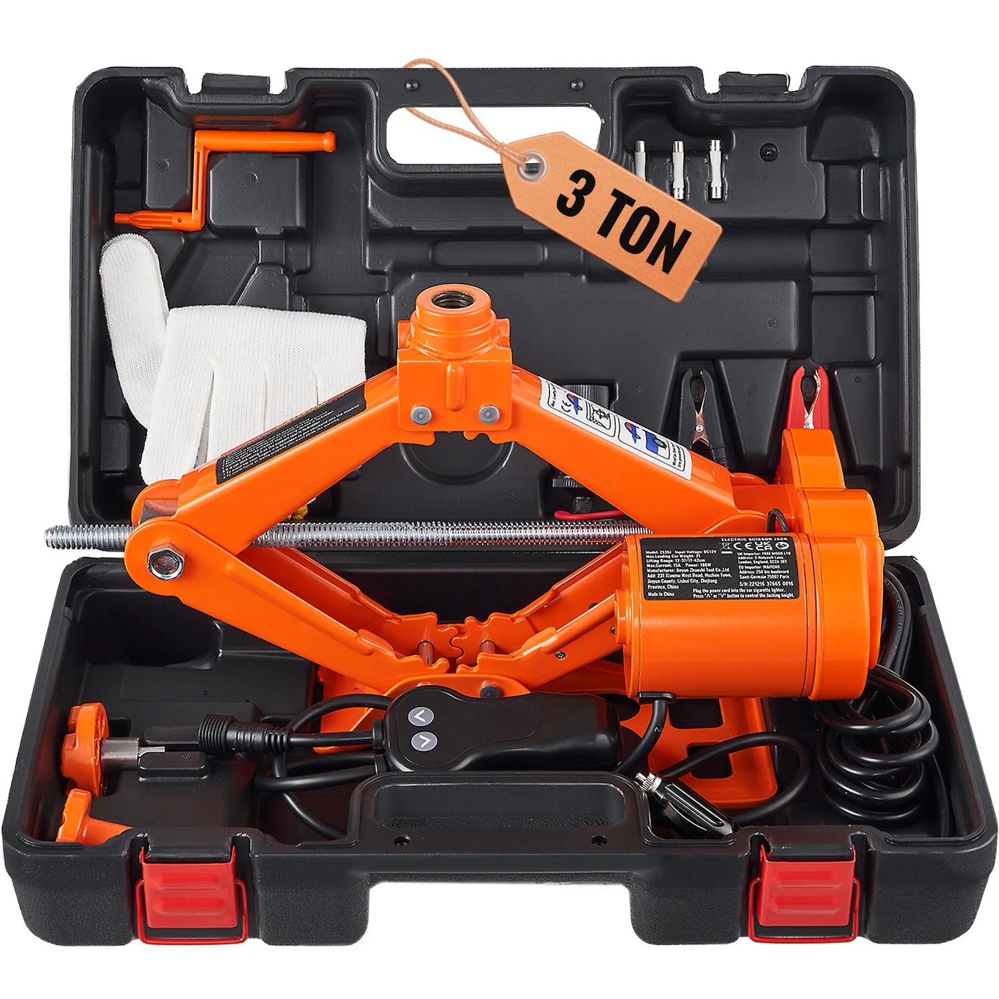 SucceBuy Electric Car Jack With Impact Wrench 12V Portable Lift