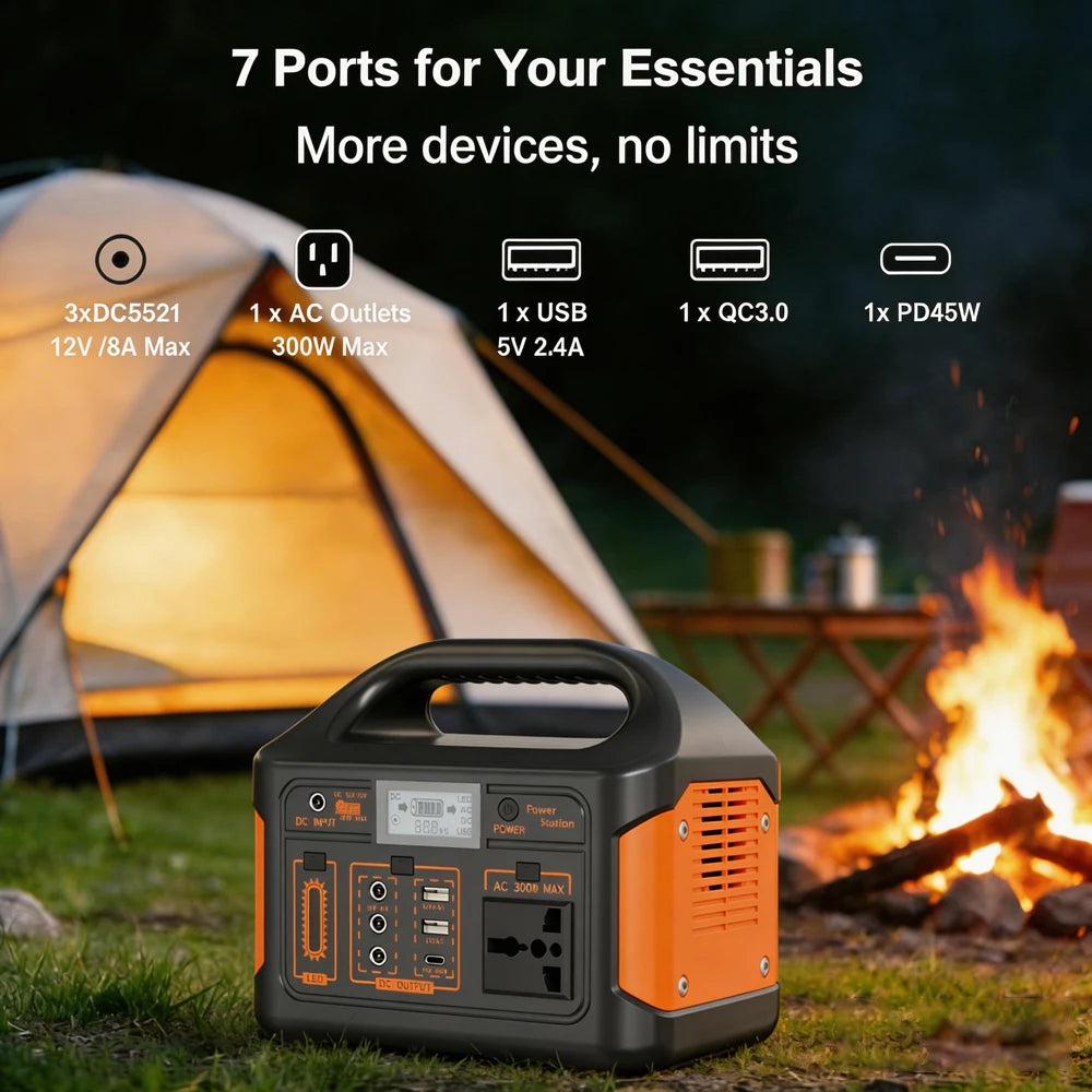 GaiaRay 500W Portable Power Station 460Wh LiFePO4 Solar Generator