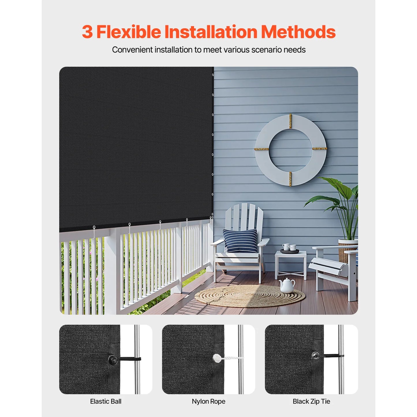 SucceBuy Sun Shade Cloth 140 GSM HDPE Outdoor Privacy Screen