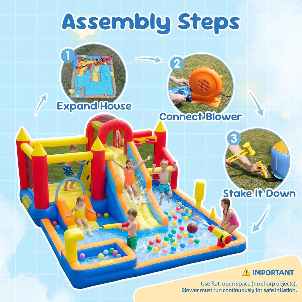Inflatable Bounce House for Kids With Heavy Duty Blower Included