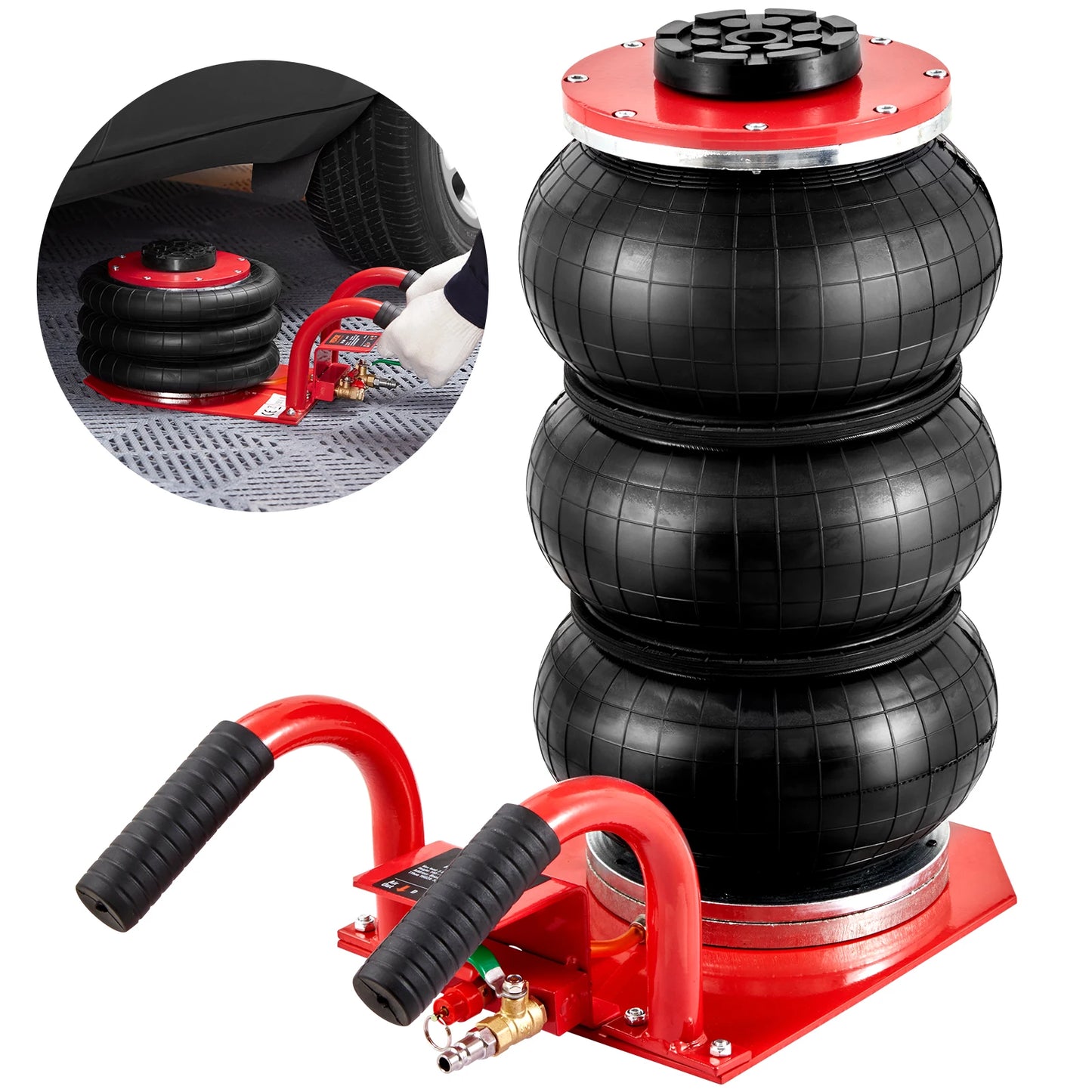 Succebuy Triple Bag Air Jack 3 Ton Portable Pneumatic Car Jack