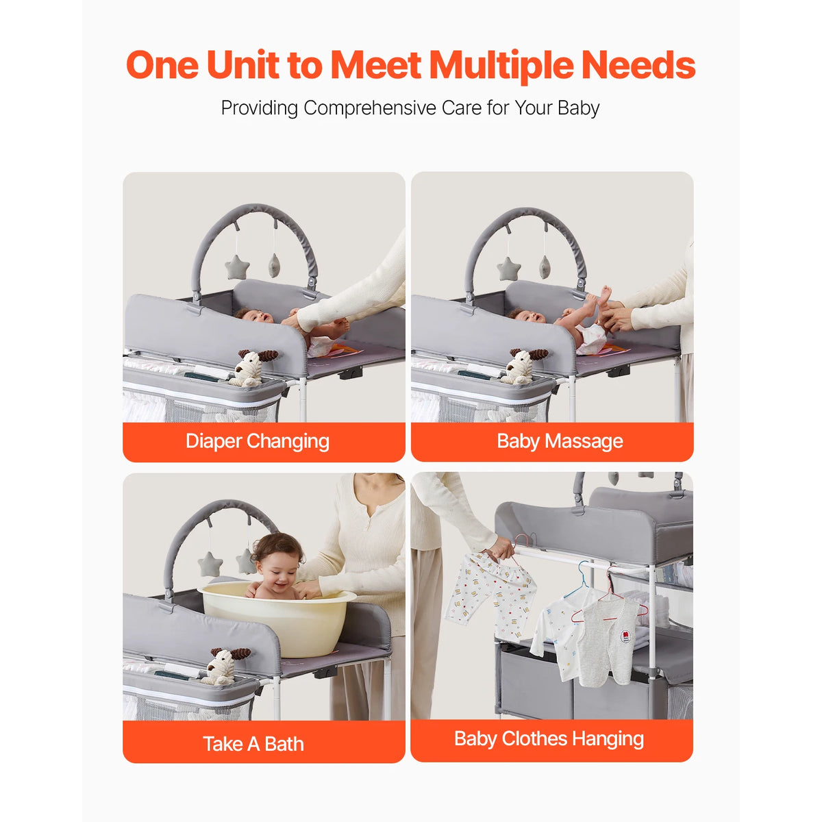 Succebuy Foldable Baby Diaper Changing Station With Adjustable Height