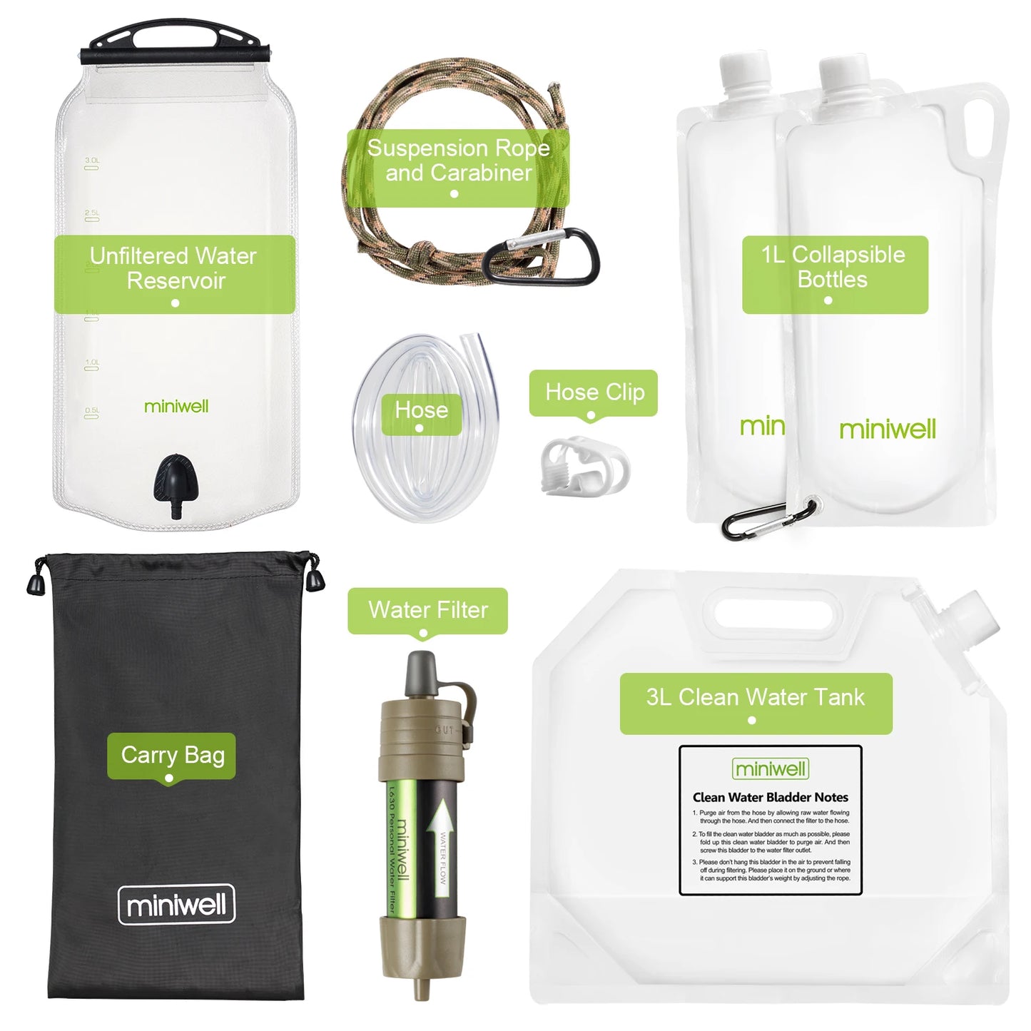 L630 Personal Camping Water Purification Straw for Survival and Emergency