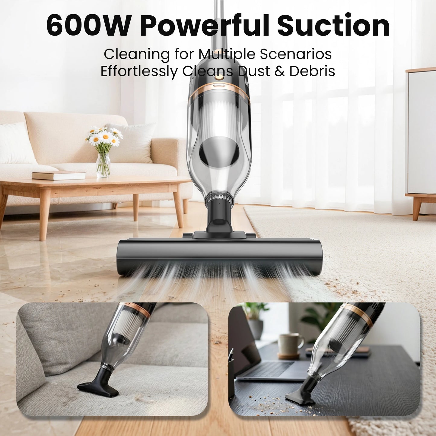 INSE R7/R6X/R3S Corded Vacuum Cleaner Handheld Stick Vacuum 600W Powerful 3 in1 Lightweight Vacuum Cleaners for Home Hard Floor Pet Hair
