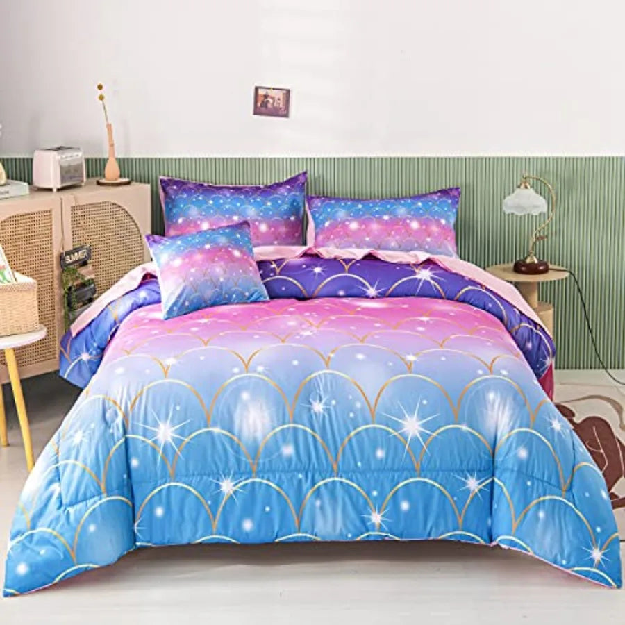 Premium Fish Scale Comforter Set With Matching Pillowcases