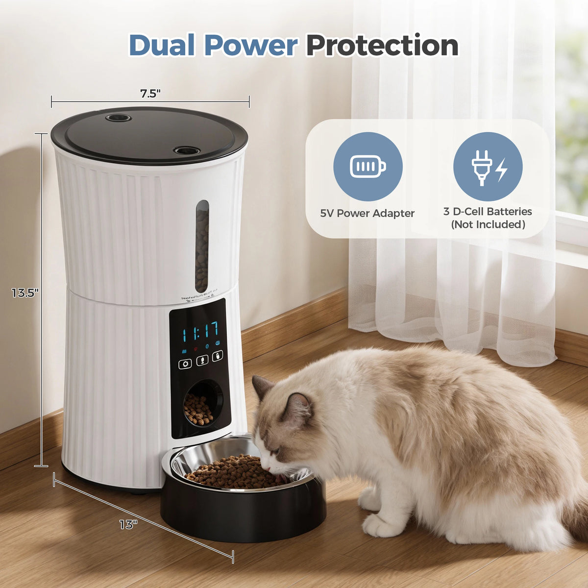 JHK Automatic WiFi Cat Feeder With App Control Timer