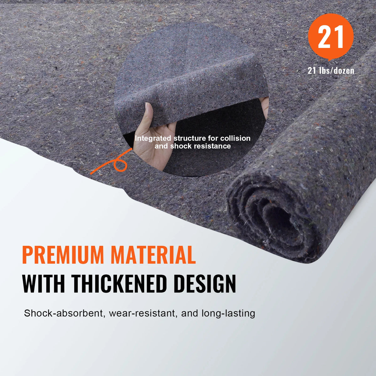 SucceBuy Heavy Duty Recycled Cotton Moving Blankets for Furniture Protection
