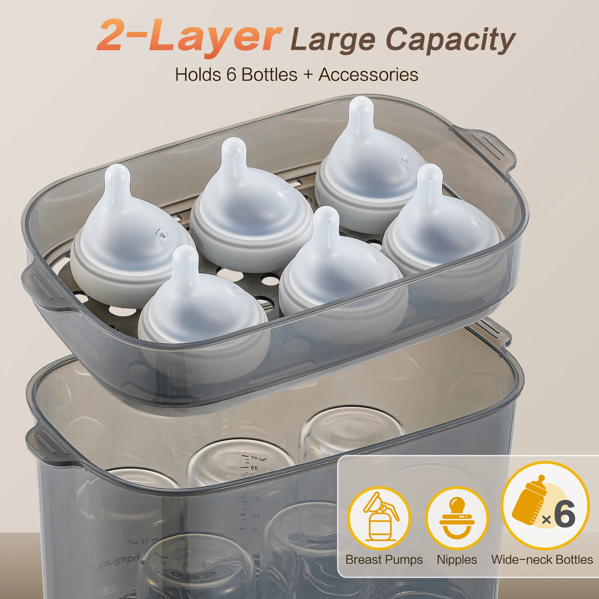 Electric Baby Bottle Sterilizer And Dryer Steam Sanitizer