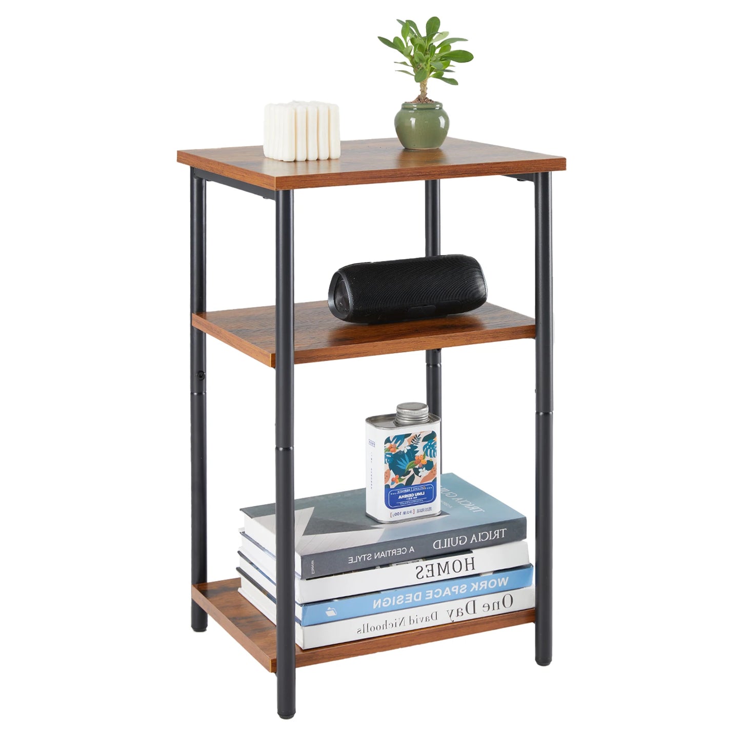 JHK Two To Three Tier End Table With Adjustable Feet