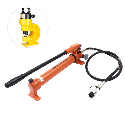 CP-700 Manual Hydraulic Pump 70MPa 10000PSI High Pressure Single Acting with 70.9 Inch Hose ZG3/8 Quick Coupler for Hydraulic Jack Crimping Bending Tools Orange