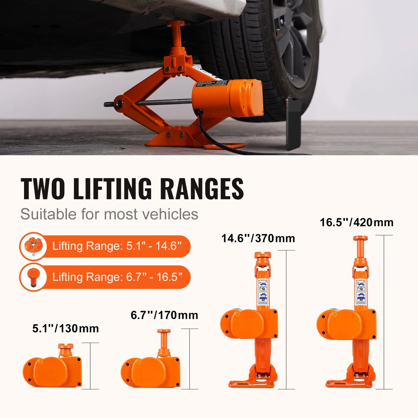 SucceBuy Electric Car Jack With Impact Wrench 12V Portable Lift