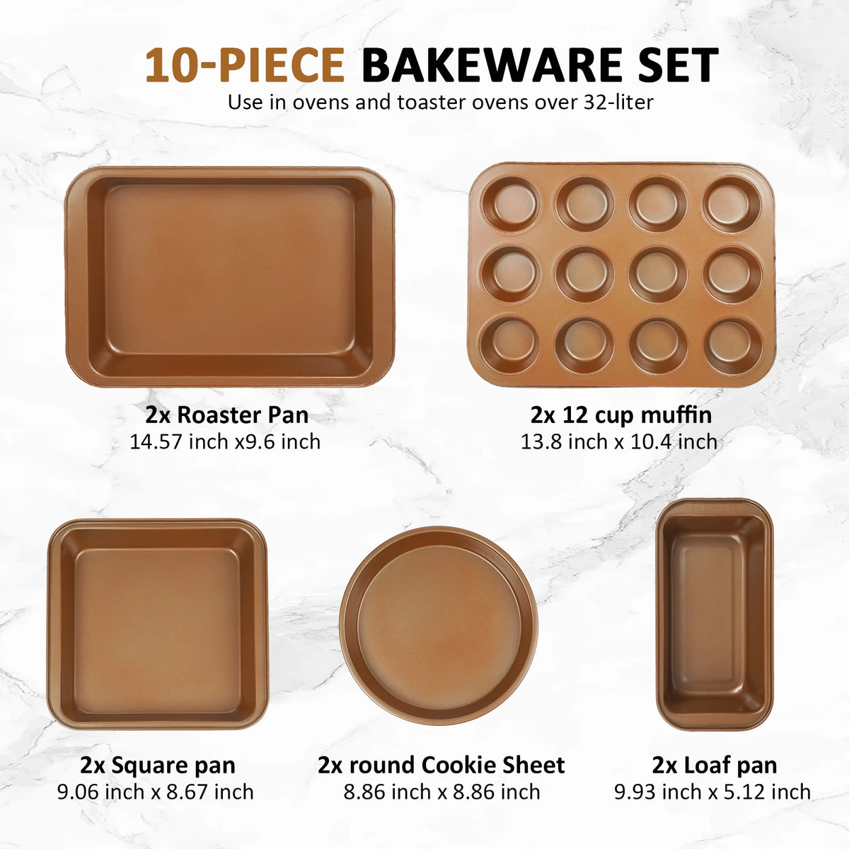 Oven Safe Nonstick Carbon Steel Bakeware Complete Baking Set