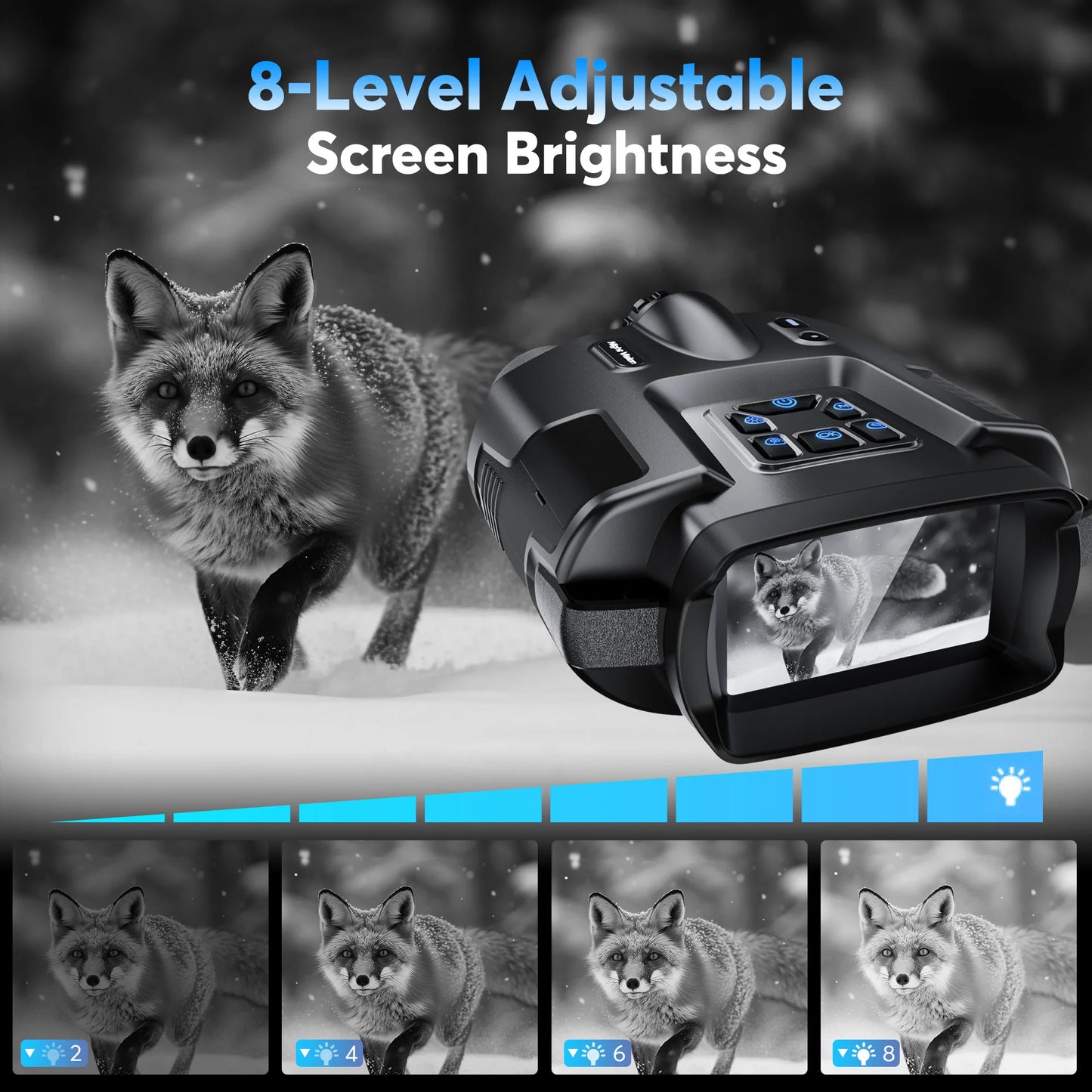 DIYIMIN Night Vision Binoculars 8X Digital Zoom Infrared 4K Goggles