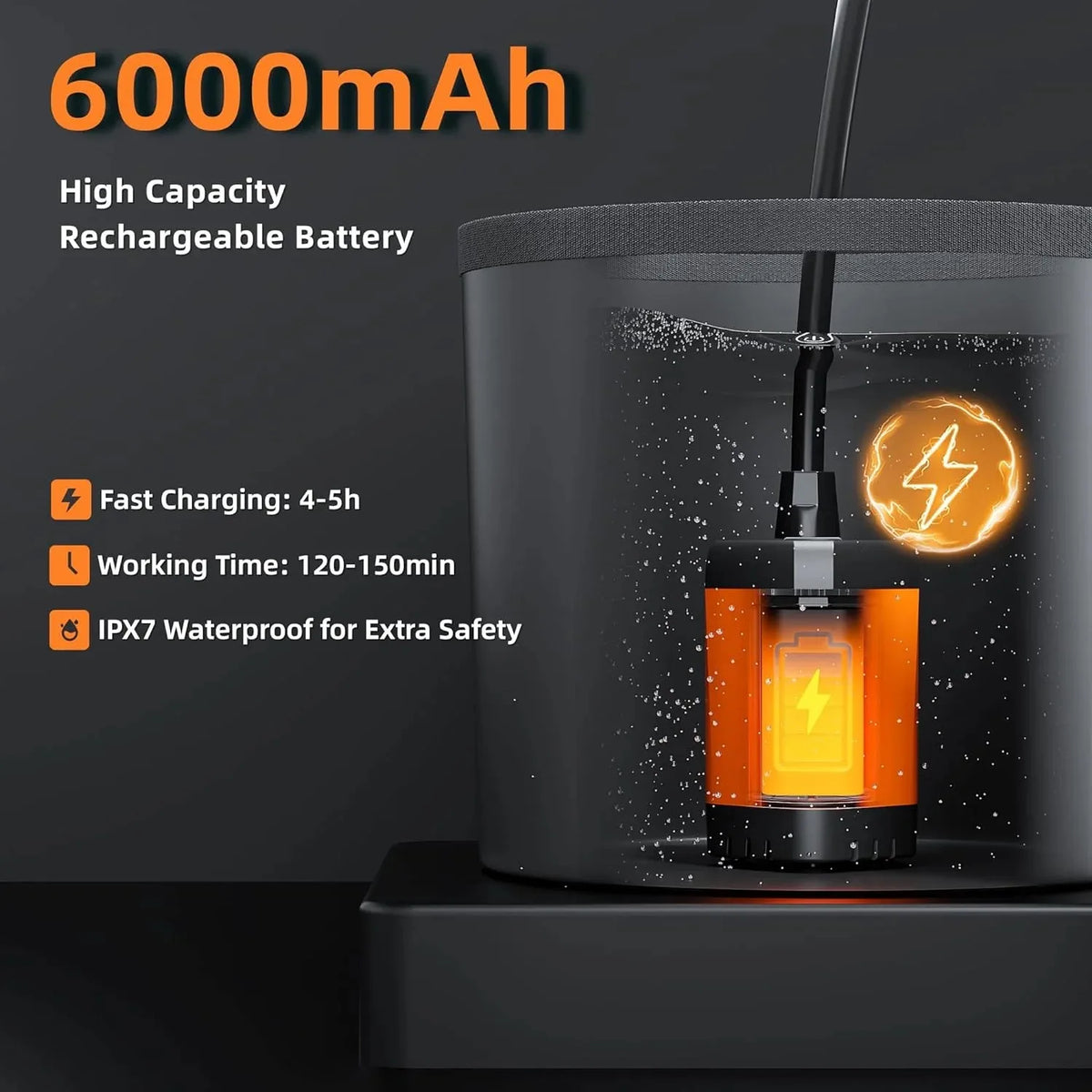 MORIKO Rechargeable Camping Shower With Collapsible Bucket