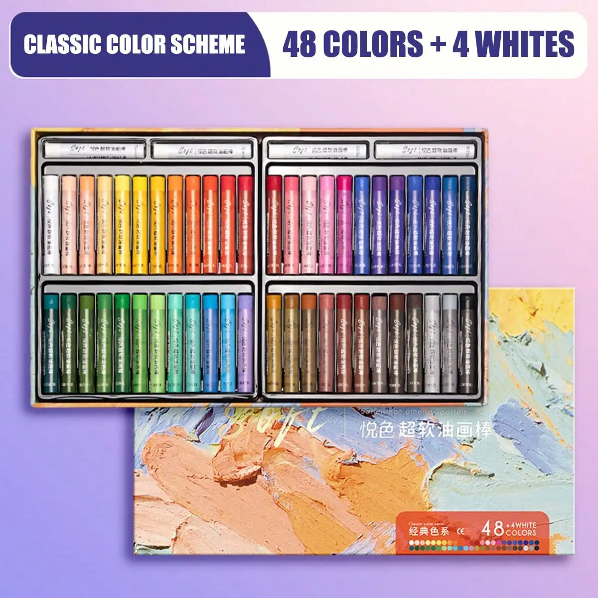 48-Piece Soft Oil Pastel Set For Art And Graffiti Drawing
