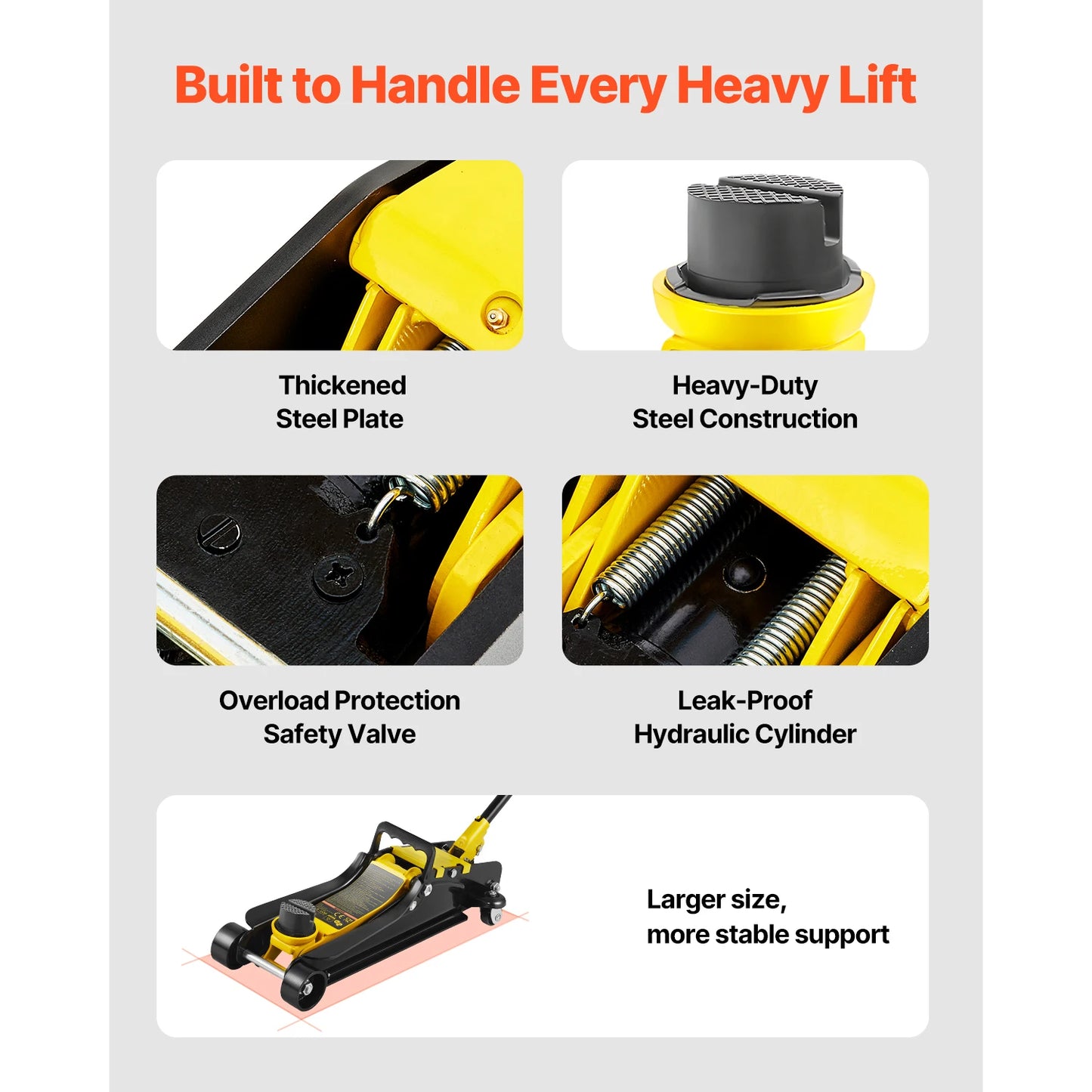 SucceBuy 2.5T Floor Hydraulic Jack Low Profile Heavy Duty