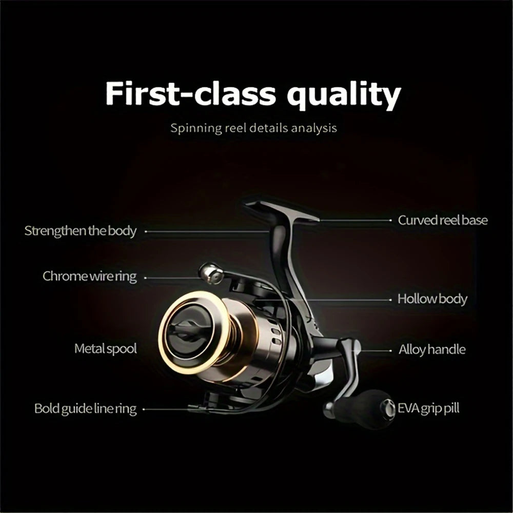 Metal Spool Spinning Reel with Rocker Arm 5.2 Gear Ratio