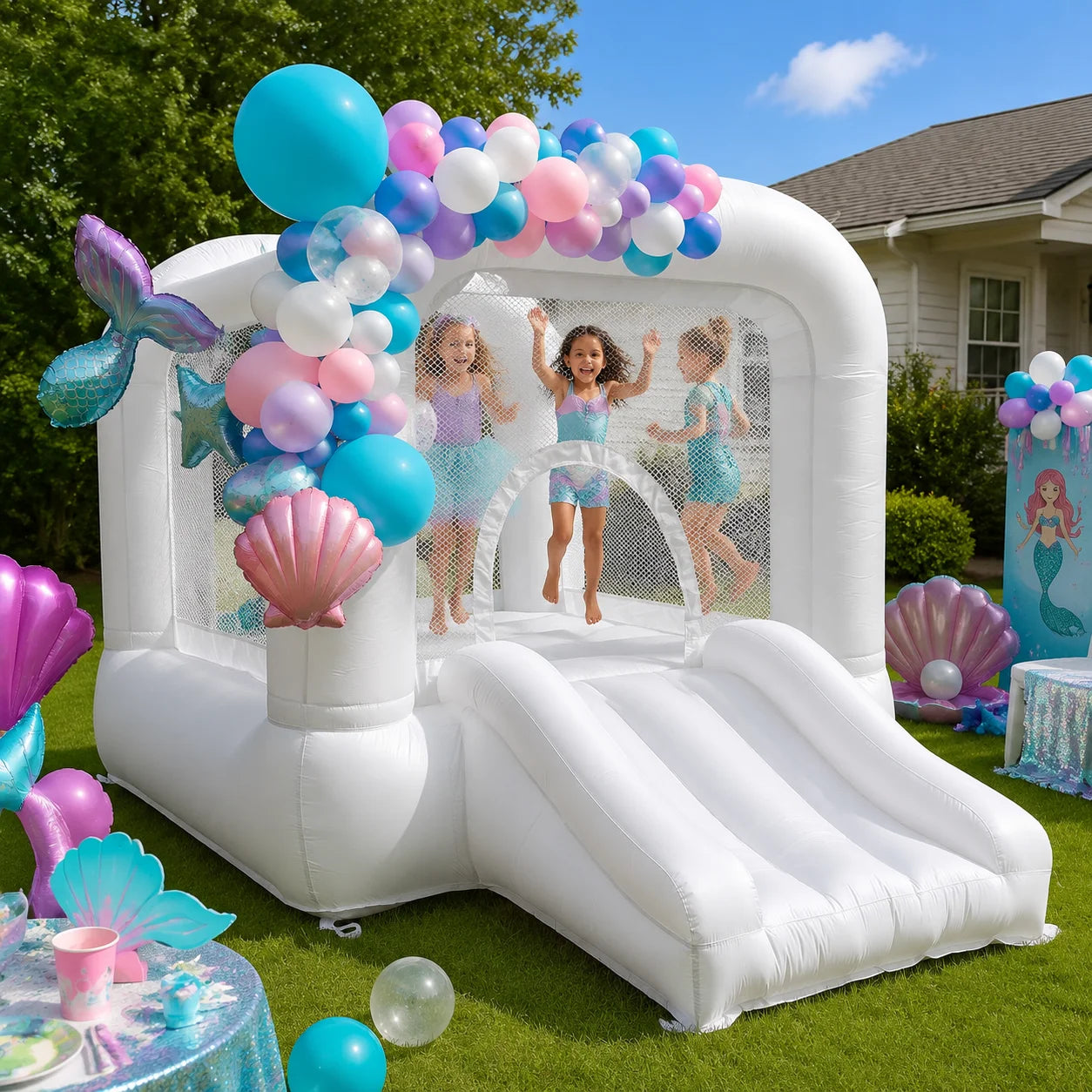 VANCEN Arch Inflatable Bounce House With Slide For Kids
